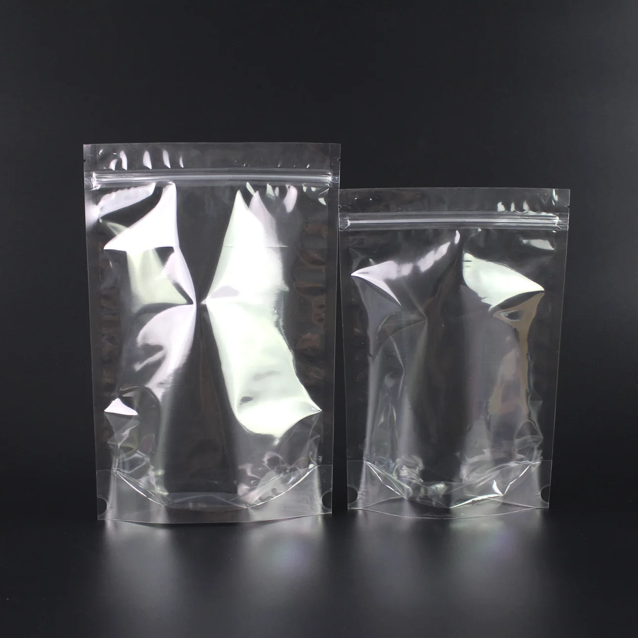 50pcs Transparent Clear Stand Up Plastic Bags With Zipper for Dried Fruit Storage/Candy/Snack/Nut/Grains/Tea packaging 4