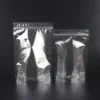 50pcs Transparent Clear Stand Up Plastic Bags With Zipper for Dried Fruit Storage/Candy/Snack/Nut/Grains/Tea packaging 4