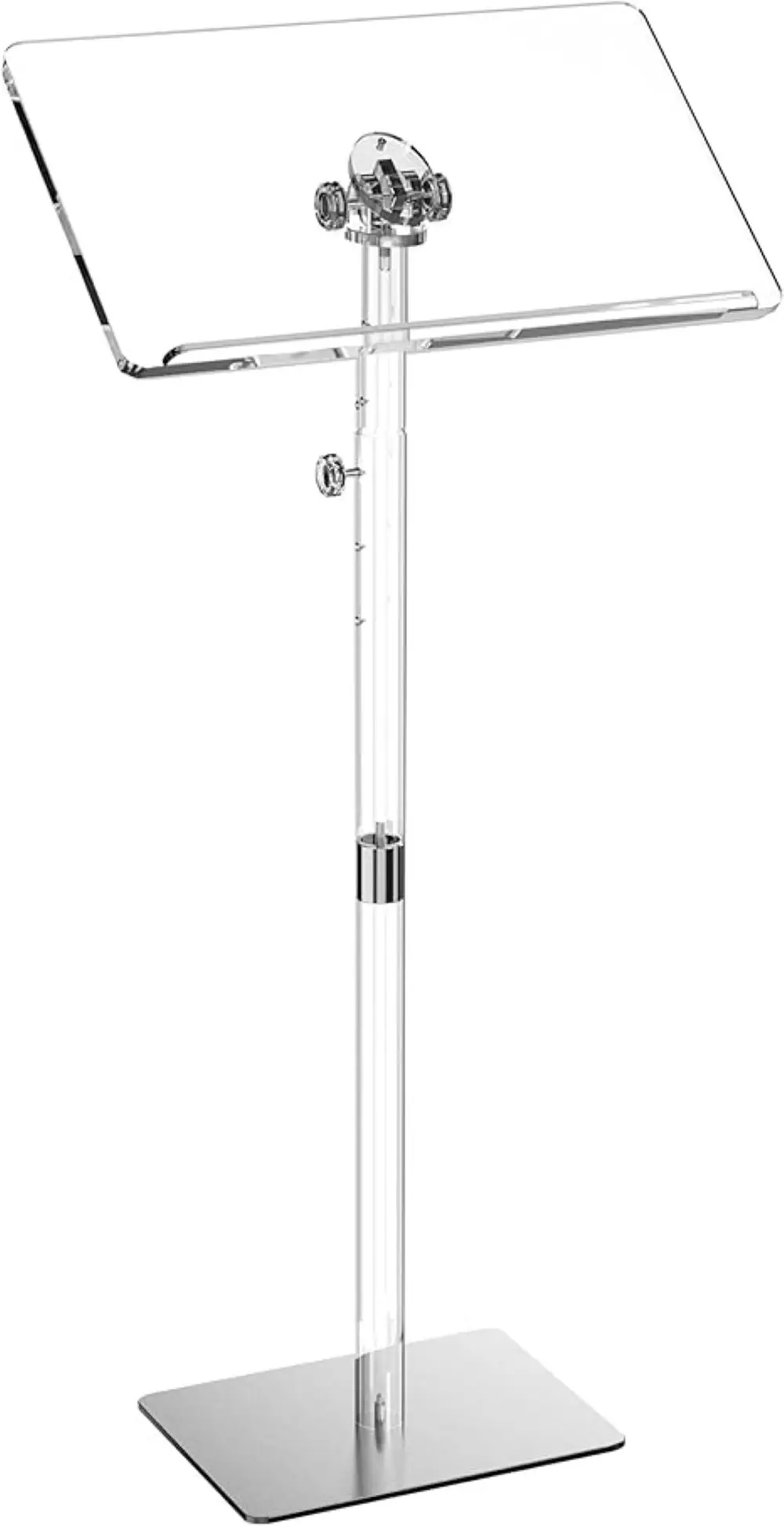 Acrylic Podium Lectern Stand Height Adjustable Ultra Clear Light Weight Portable Church Pulpit 360&deg; Angle Tilt Laptop Music
