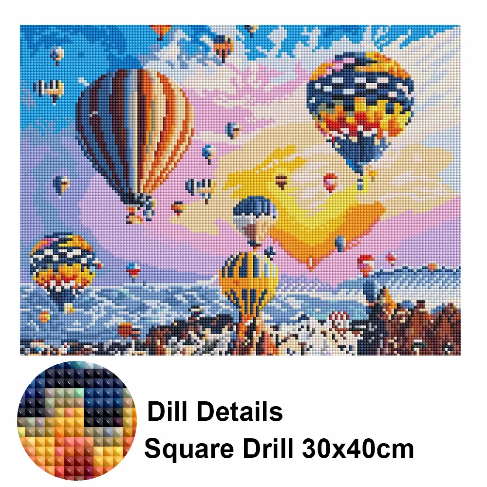 Diamond Painting Painting Set Diamond Art Kits Hot Air Balloon Needlework Full Square Painting Art