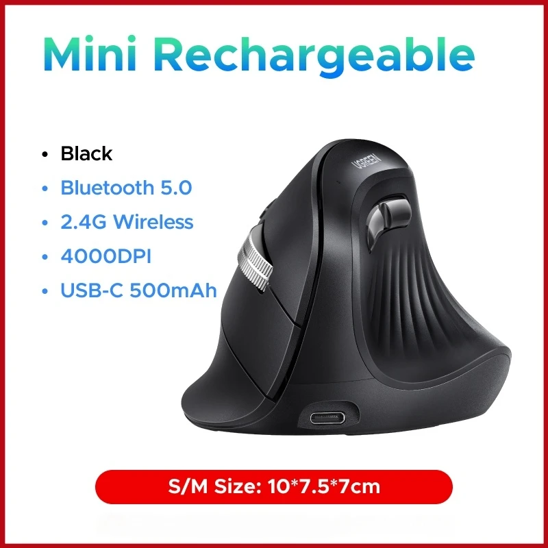 UGREEN Ergonomic Wireless Vertical Mouse with Mute Buttons and Adjustable DPI
