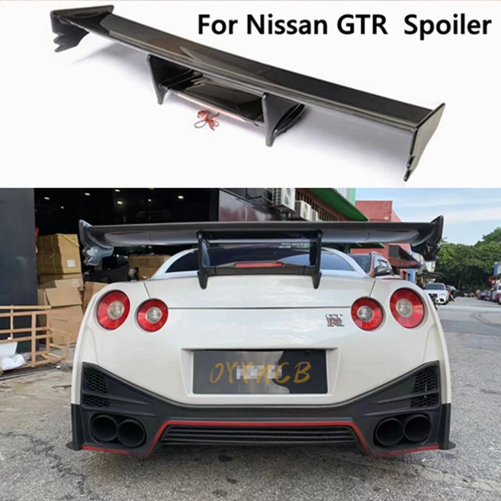 

For Nissan GTR R35 2009-2020 High Quality Real Carbon Fiber Car Rear Wing Trunk Lip Spoiler Cooperate With The LED