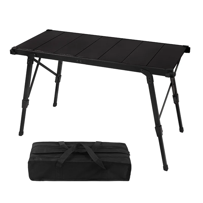 Nouvelle table de camping pliable portable, réglable en hauteur, pour pique-nique, barbecue, voyage en voiture et camping en plein air