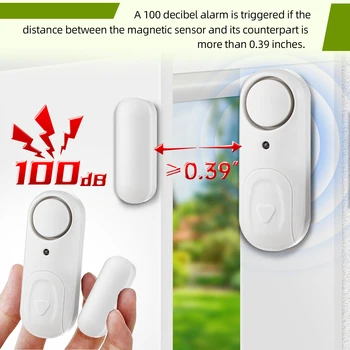 KERUI 100dB Door Window Sensor Detector with Battery Independent Opening Magnetic Door Sensor Wireless Security Alarm for Home