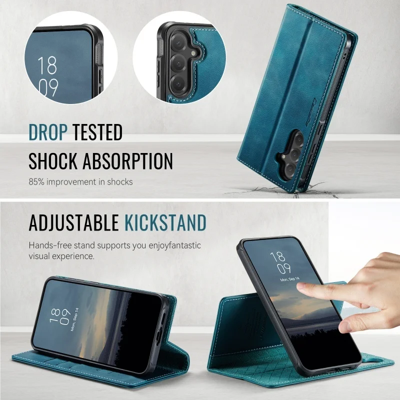 Magnetic Wireless Charging Leather Wallet Phone Case Cover