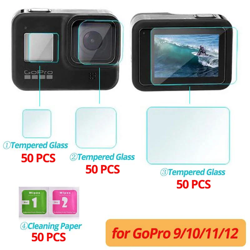 Фото Защитное стекло для объектива камеры GoPro Hero 12/11/10/9, 50 комплектов №2