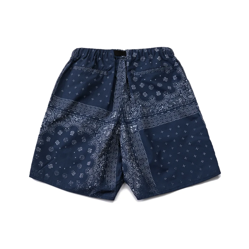 Luckysarterius Japanese Vintage Cashew Flower Pellis Pattern Loose Summer Shorts Casual Capris Men's Fashion
