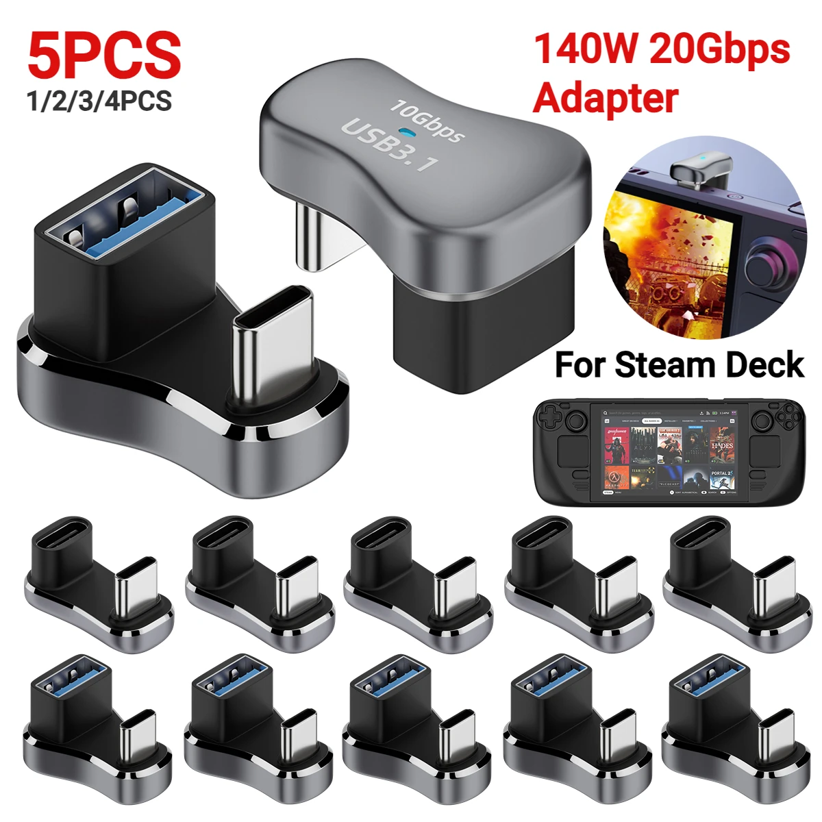 F-r-Steam-Deck-USB-C-Stecker-auf-Buchse-Verl-ngerung-stecker-140-Grad ...