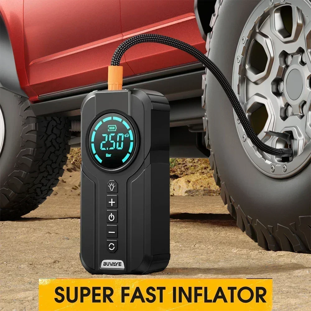 Car Jump Starter Air Pump Multi-function Air Compressor Tire Inflator Portable Battery Starter EVA Case Bag