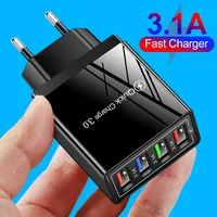 EU US Plug 3A USB Charger Multi Port 4 USB Quick Charge 3.0 For Phone Adapter Tablet Portable Wall Charger Fast Charger For Poco - Image 2