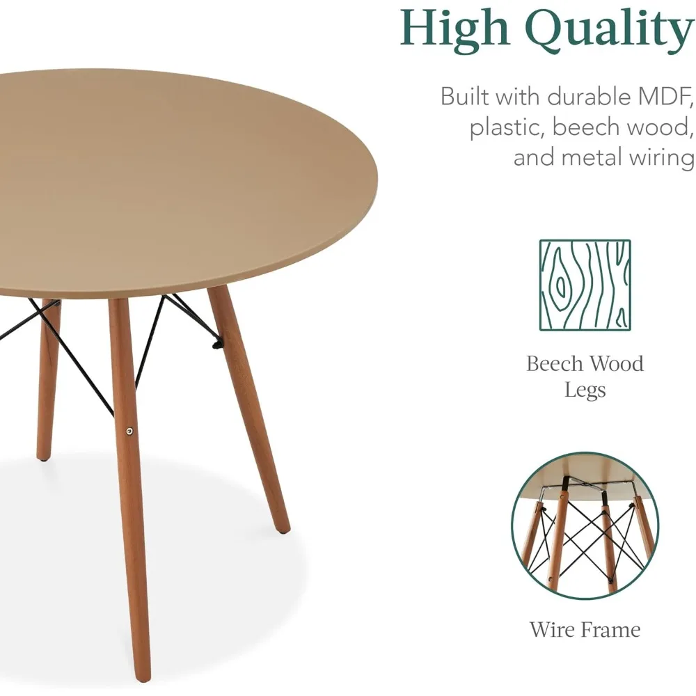 5-Piece Dining Set, Compact Mid-Century Modern Table & Chair Set for Home, Apartment w/ 4 Chairs 5