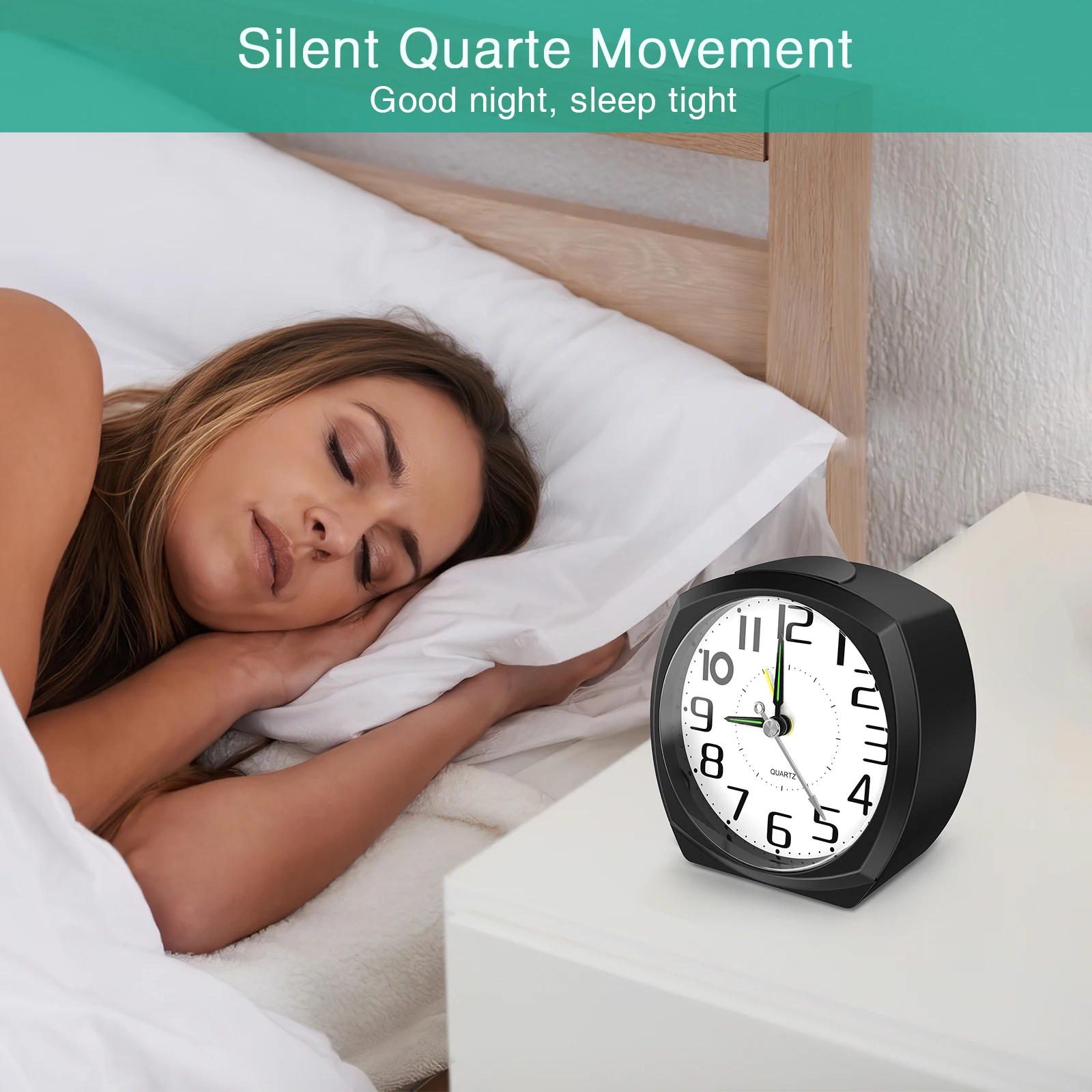 Digital Table Clock Digital Clock Table Clock ORIA Silent Alarm Clocks Analog Alarm Clocks for Heavy Sleepers Non Ticking Bedside Clock with Luminous for Bedroom Office Desk