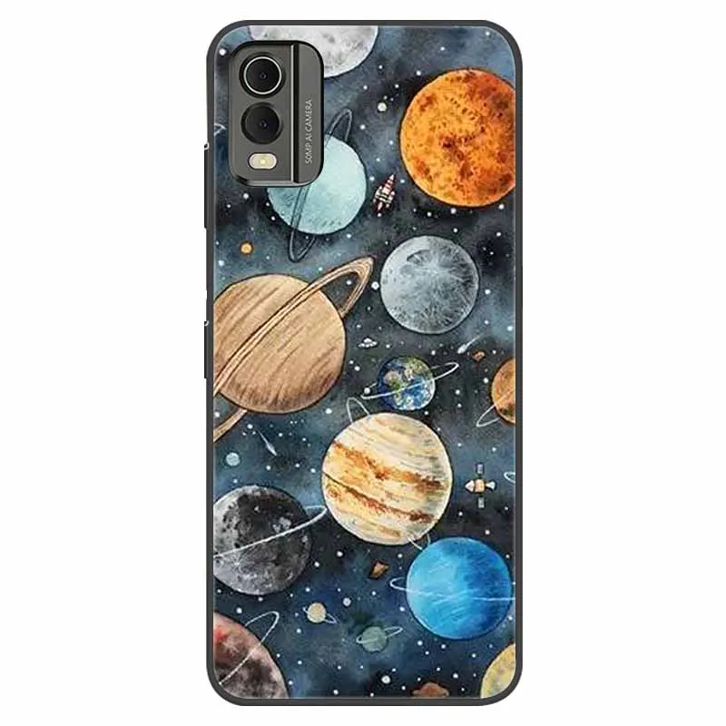 CAXKJE Custodia Per Nokia C32 + Pellicola Vetro Temperato - Cover Morbida In Silicone TPU Trasparente Antingiallimento, Antiurto