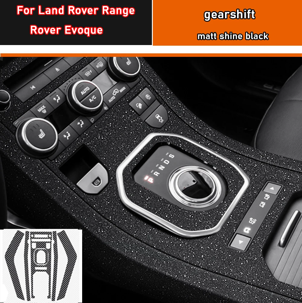 Car Interior Sticker Gear Box Protective Film For Land Rover Range Rover Evoque Car window Panel Sticker Carbon Fiber Black