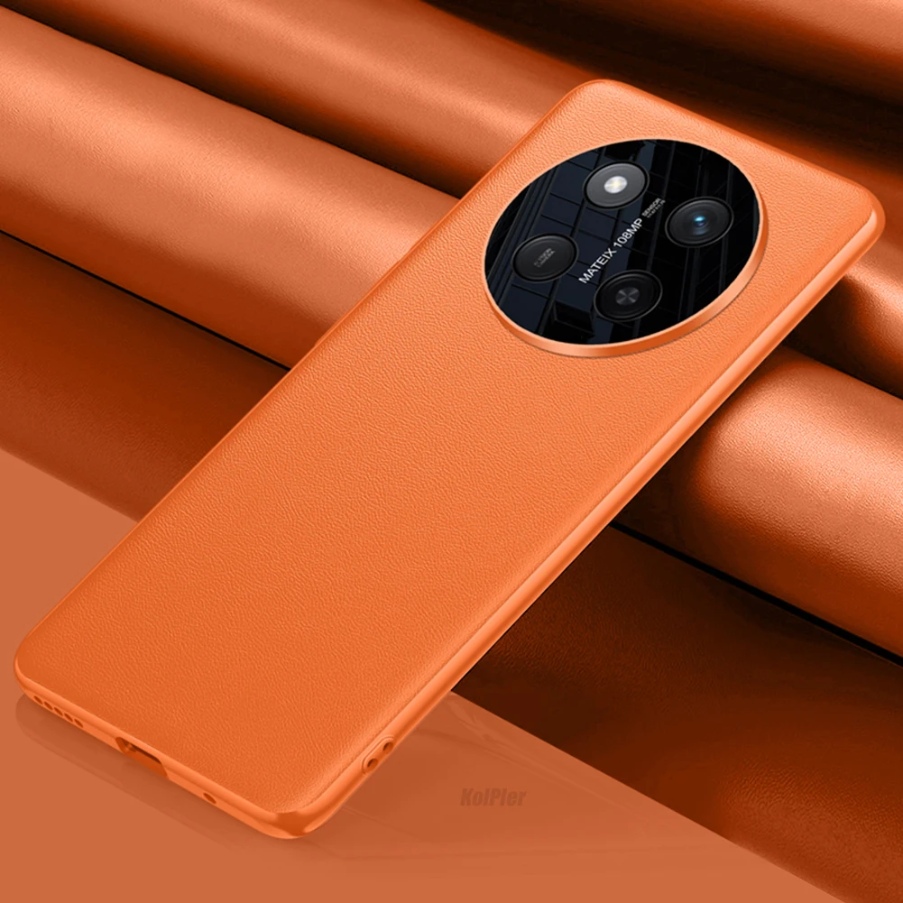 Premium PU Leather Shockproof Phone Case - Durable Hard PC Bumper Back Cover