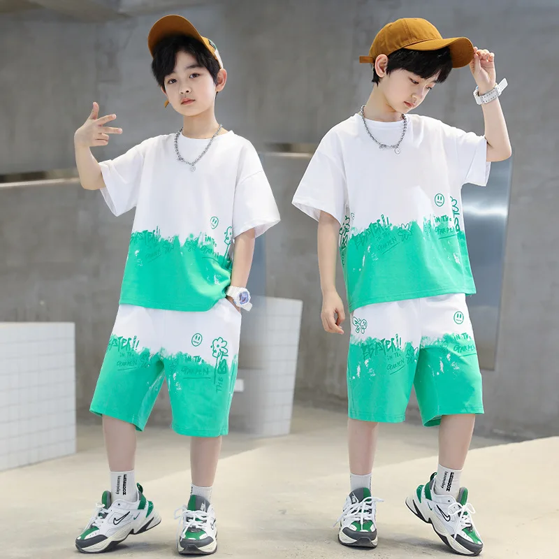 

New Summer T-shirt+Short Pants Two Pieces Set Summer Suit Casual Kids Clothing Sets For Kids Boys Outfits 3T 4 6 8 10 12 14Year