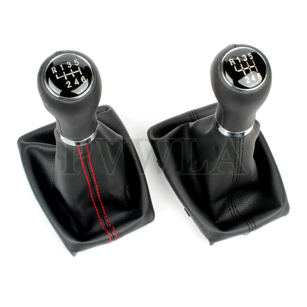 Gear Shift Knob Adapter For Audi A4 B6 B7 2000-2008 Car 5 /6 Speed Manual Stick With PU Leather Boot