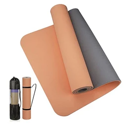 Dual - Color Non - Slip TPE Yoga Mat - Premium Quality - 180cm57cm0.6cm (Gold powder gray)