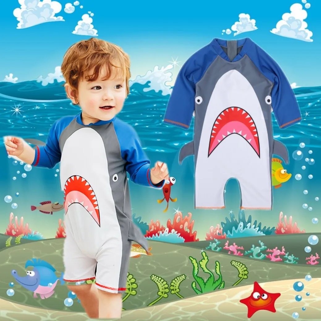 Baby Boy Swimwear One piece Swimsuit Children's Bathing Suit UV Protection Shark Print Swimming for Boys Beach Pool Clothes |
