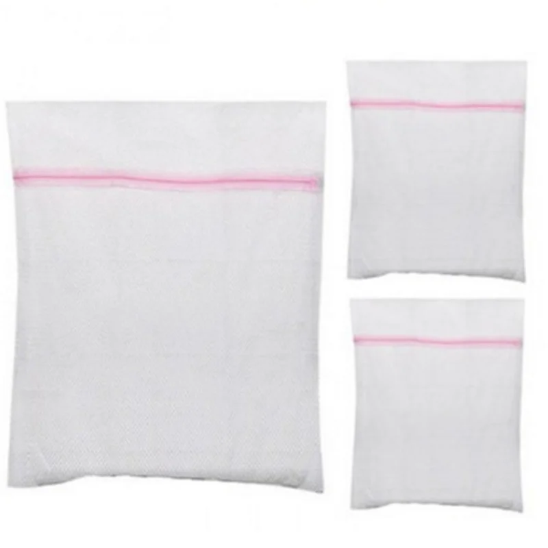 New 3 Size Zippered Mesh Laundry Wash Bags Foldable Lingerie Bra Socks Underwear Washing Machine Clothes Protection Net