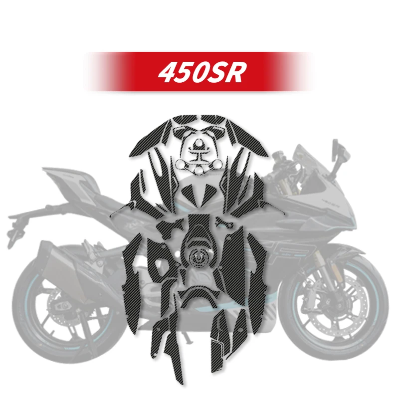Use For CFMOTO 450SR Motorcycle Carbon Fiber Fairing Stickers Kits Of Bike Accessories Decoration Protection Decals Motor Refit
