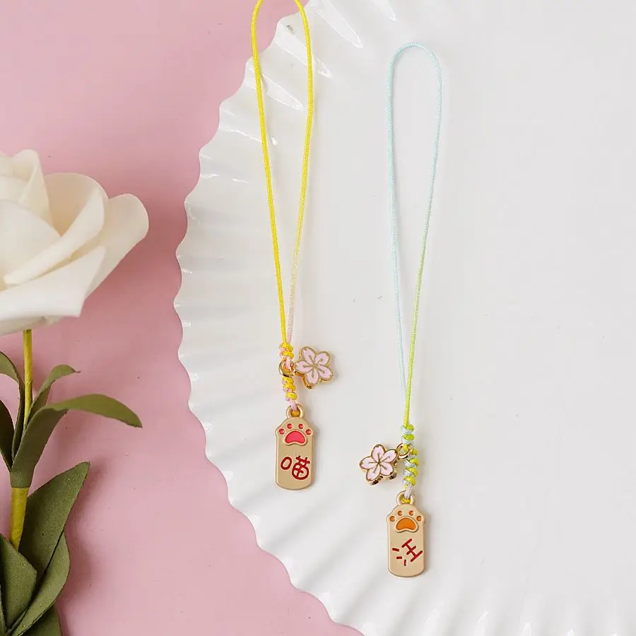 New Lucky Kawaii Flower Phone Charms Accessories Cute Cellphone Pendant