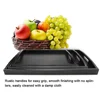 Wooden Pallet Serving Tray Large Black Wood Rectangle Food Tray Breakfast with Handles Kitchen Storage Tea Tray 5