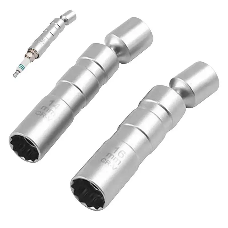 

Thin Wall Spark Plug Socket 12-Point Swivel Magnetic Spark Plug Socket Professional Grade Spark Plug Removal Tool Automotive
