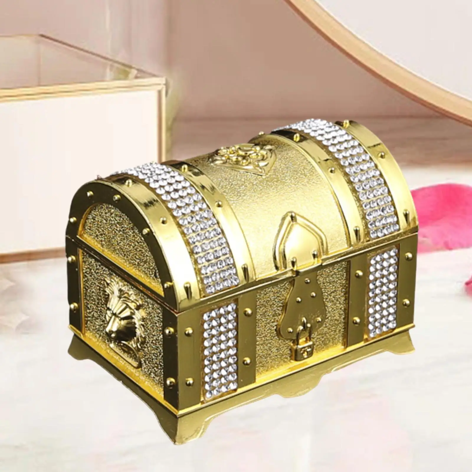 

Jewelry Storage Box Necklace Portable Lightweight Earrings Lady Bangle Jewelry Casket for Desktop Dorm Apartment Dresser Bedroom