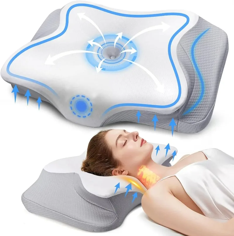 

Pulatree Ergonomic Sleeping Cervical Pillow Shoulder Pain Memory Foam Neck Pillow Slow Rebound Butterfly Shaped Pillow Bedding