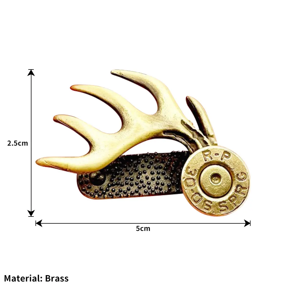 Hat Clips for Brim Brass Antler Hat Clip Metal Brim Clip for Outdoorsman Handcrafted Brass Hunting Accessories Gift outdoor clips