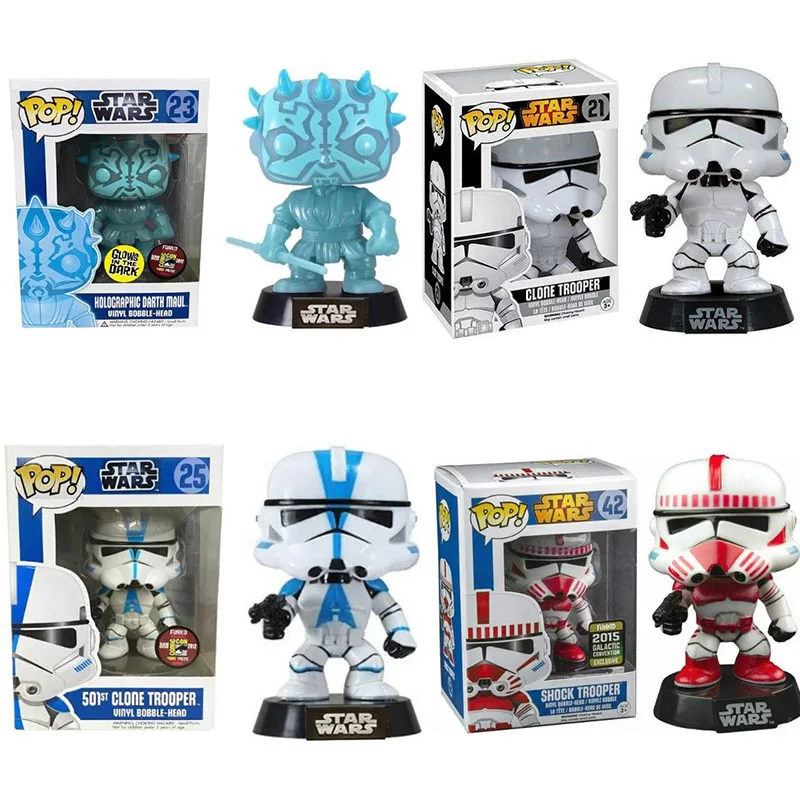 Funko Pop Star Wars 501St Clone Trooper 25 # Boba Fett(Droids) 32 # Olografico Darth Maul 23 # Modello Di Collezione Di Figure Giocattolo D'Azione