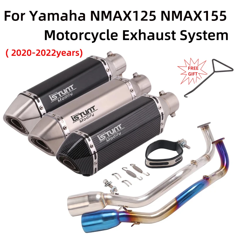 

Для Yamaha NMAX125 NMAX155 NMAX 125 155 2020-2022 мотоциклетный полный выхлопной сигнал модификация Mid Link труба глушитель дБ убийца