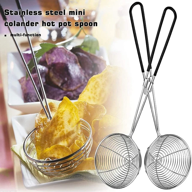 Hot Pot Strainer Scoops Stainless Steel Hot Pot Strainer Spoons Mesh  Skimmer Spoon Asian Strainer Ladle