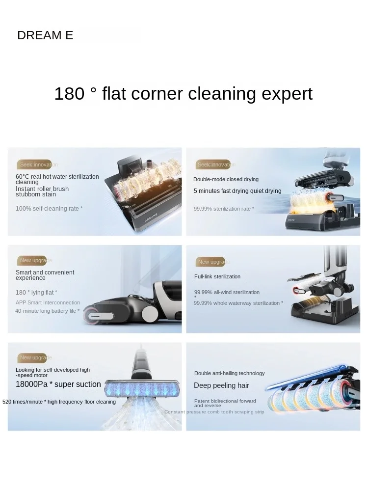 DREAME H30 can lie flat washing machine, hot washing, suction, suction and sweeping machine, household appliances, electric mop 2