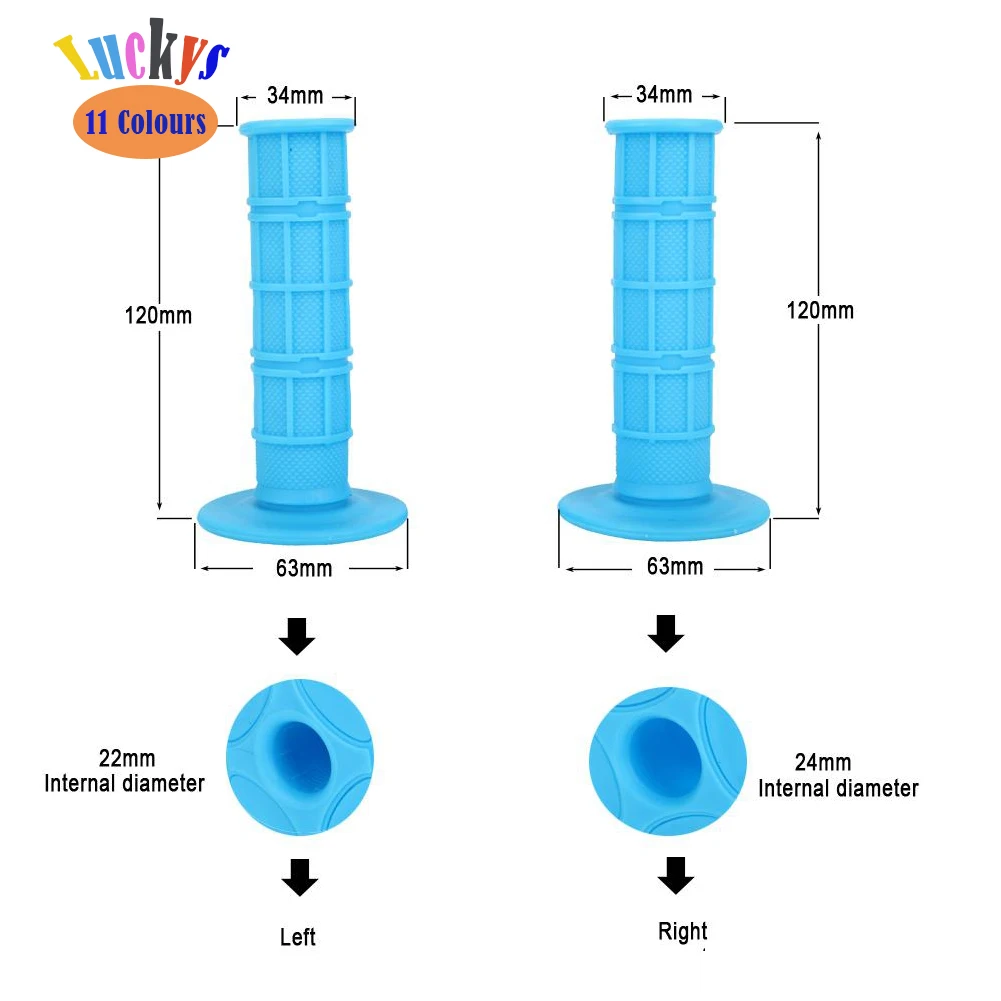 GNALIA Pitbike Griffe 22/24mm Schwarz-Rot - Ergonomische Motorrad Griffe Für Dirtbike Und Motocross