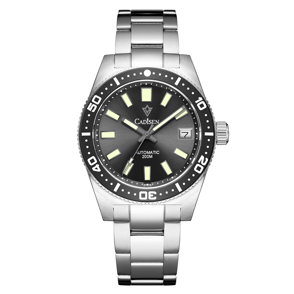 CADISEN New 38mm Diver Mens Watch Japan NH35A Automatic Mechanical 