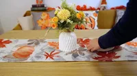 Autumn Pumpkin Maple Leaf Watercolor Retro Table Runner Thanksgiving Harvest Home Kitchen Dining Party Decor Washable Table Flag 5