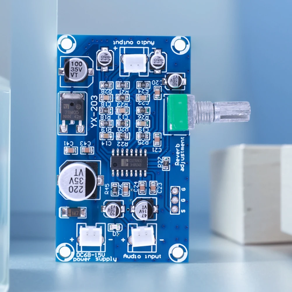 PT2399 Microphone Reverberation Board DC Single Power Supply M65831 Microphone Amplifier Module Preamplifier Reverberator