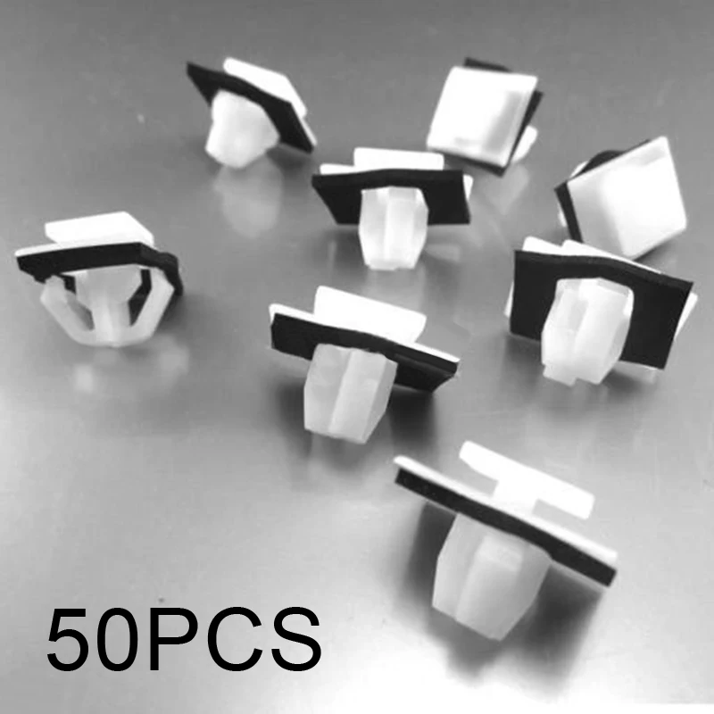

50pcs Nylon Car Moulding Clips Rocker Panel Retainer W/ Sealer For Hyundai 87756-2E000 For Entourage For Tucson For Veracruz 05