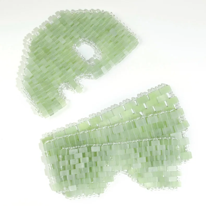 Natural Jade Eye Face Mask Massager Cooling Sleep Eye Facial Mask Relax Sleep Massager Cold Therapy Mask SPA Beauty Tool