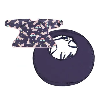 Infant Feeding Table Cover For High Chair Toddler Bib Mess Proof Long Sleeve Smock Attaches to Feeding MatBaby Eating Table Mat 1