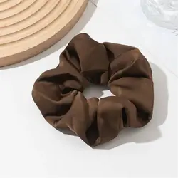 Luxurious Jumbo Silk Satin Hair Scrunchies (Dark brown 1pc)