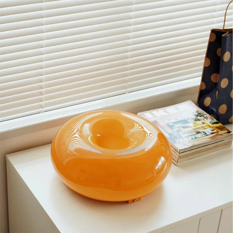 LED Wall Lamp Donut Glass Wall Lamp Orange USB Plug For Living Room Bedside Study Table Office