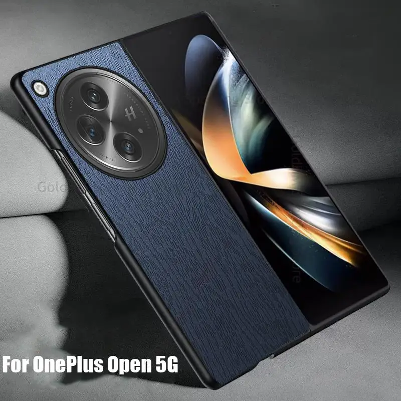 

Wood Grain Leather Phone Case For OnePlus Open 5G Ultra Slim Flip Shockproof Phone Cover For One Plus Open Full Protective Cover