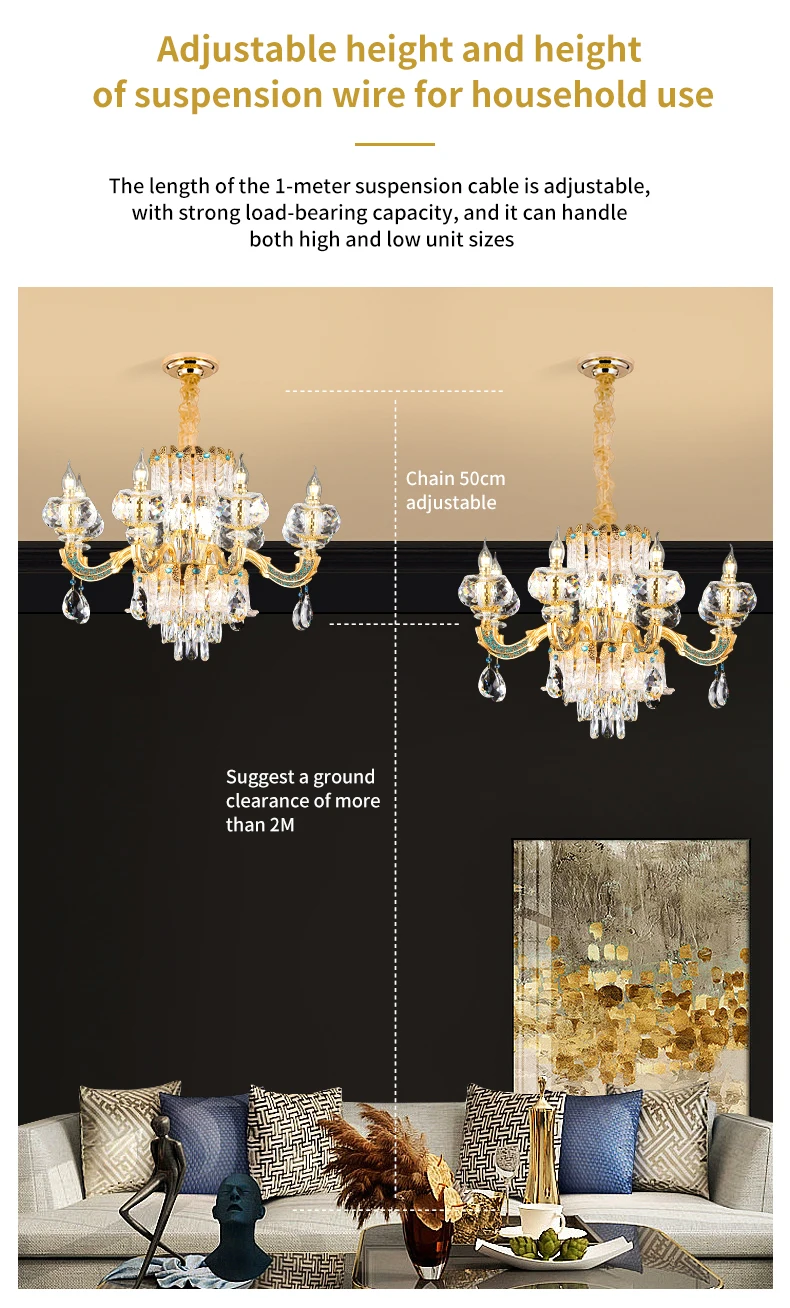 MODERN LUXURY CANDLE CRYSTAL CHANDELIER - LODAMER