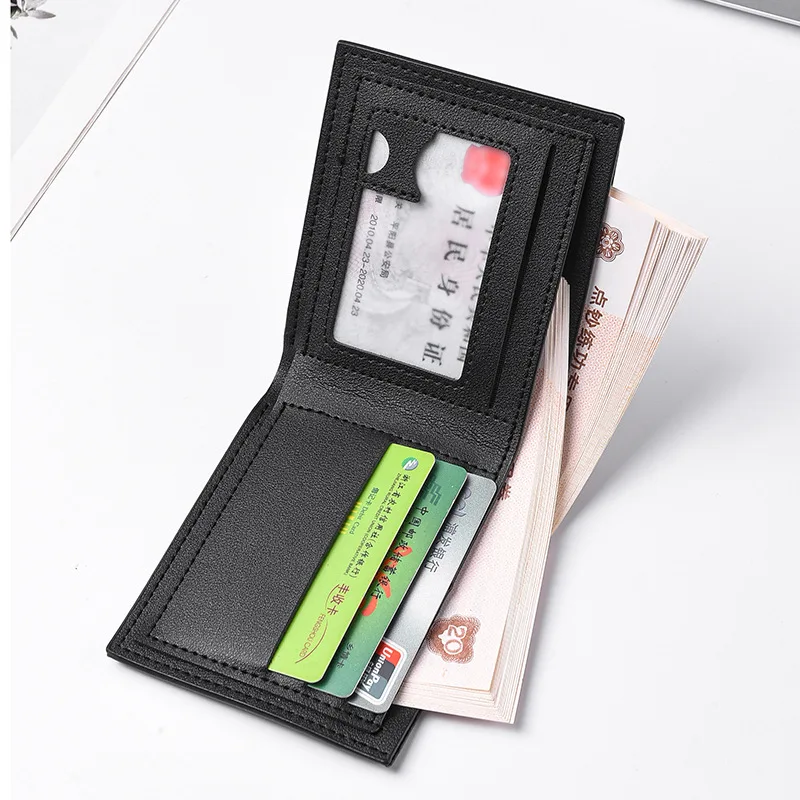 New Style Men's Short Wallet Multiple Card Slots Fashion Casual Thin Horizontal Money Clip for Young Men
