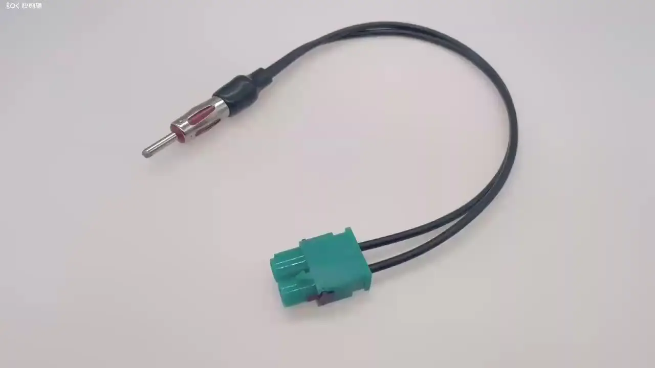 JZK Convertisseur Double Fakra Vers DIN - Adaptateur Antenne Audi Volkswagen - Amélioration Signal FM/AM 30cm