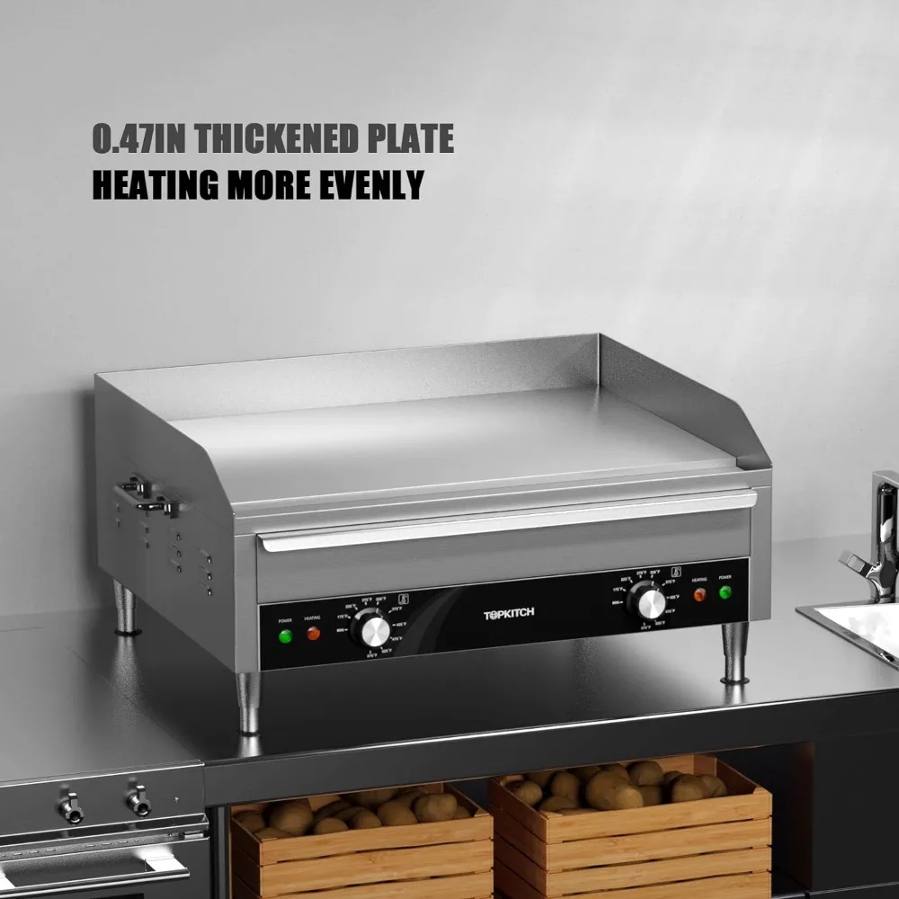 Commercial Electric Griddle, 24" 3500W 240V Electric Countertop Griddle Heavy Duty Flat Top Grill 6