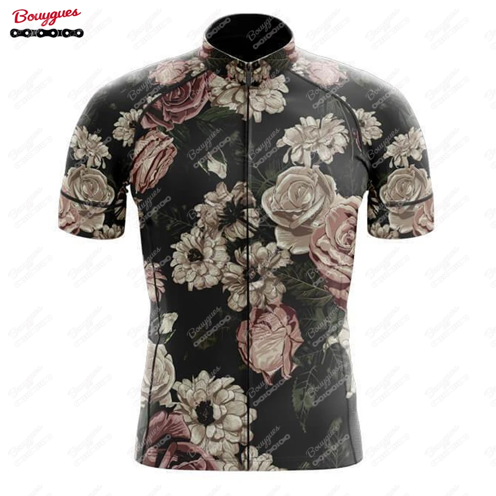 thumbnail image 1 of Maillot de ciclismo con flores de 15 estilos para hombre, maillot reflectante de manga corta para ciclismo de montaña, ropa de ciclismo de montaña para equipos profesionales de descenso, verano, 1 of 5